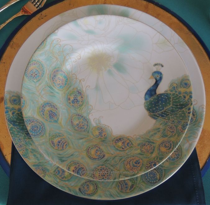 INSPIRATION: 222 Fifth "Peacock Garden" plates from Home Goods